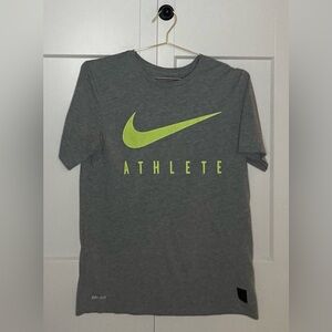 Nike Gray and Yellow Athlete Men's T-Shirt